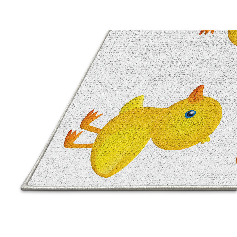 Tapis jaune pour les poussins baby area, Rectangle 3 pi x 5 pi
