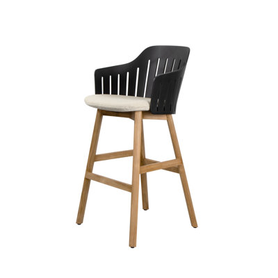 Choice Chair Outdoor and Bar Four Legs Teak Base with Upholstery Sand Cane-line Free Seat Cover