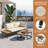 6-Piece Outdoor Acacia Sectional Patio Conversation Sets-963922812