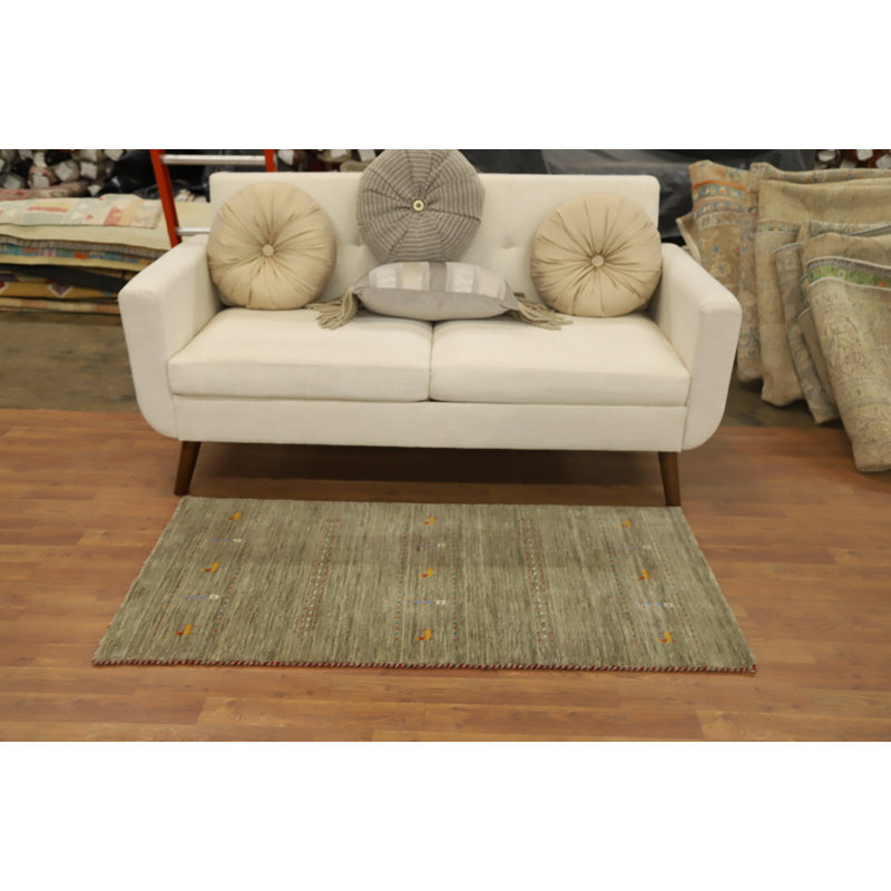 Little Animals Design Wool Gabbeh Style Runner Rug 2x5
