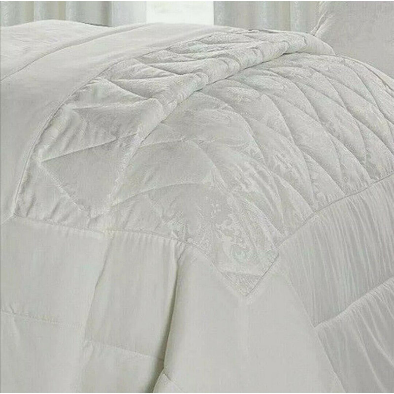 Dieter Polyester Paisley Bedspread with Pillowcases, White, 255 x 275 cm Bedspread - 2 Pillow Shams