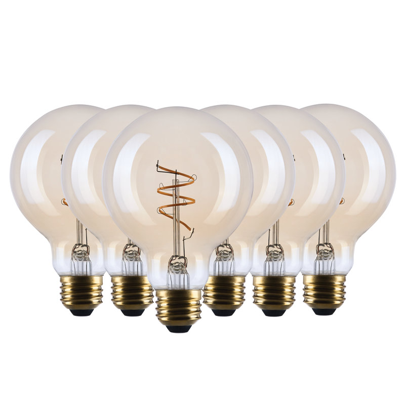 Filament ambré à culot moyen 5,5 watts G25 à DEL 5,5 K à culot moyen en verre transparent à intensité variable de 120 volts