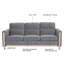 Canapé confortable en bois massif à trois places - Coussins moelleux, durables et durables, canapé de 79,5 po pour le salon
