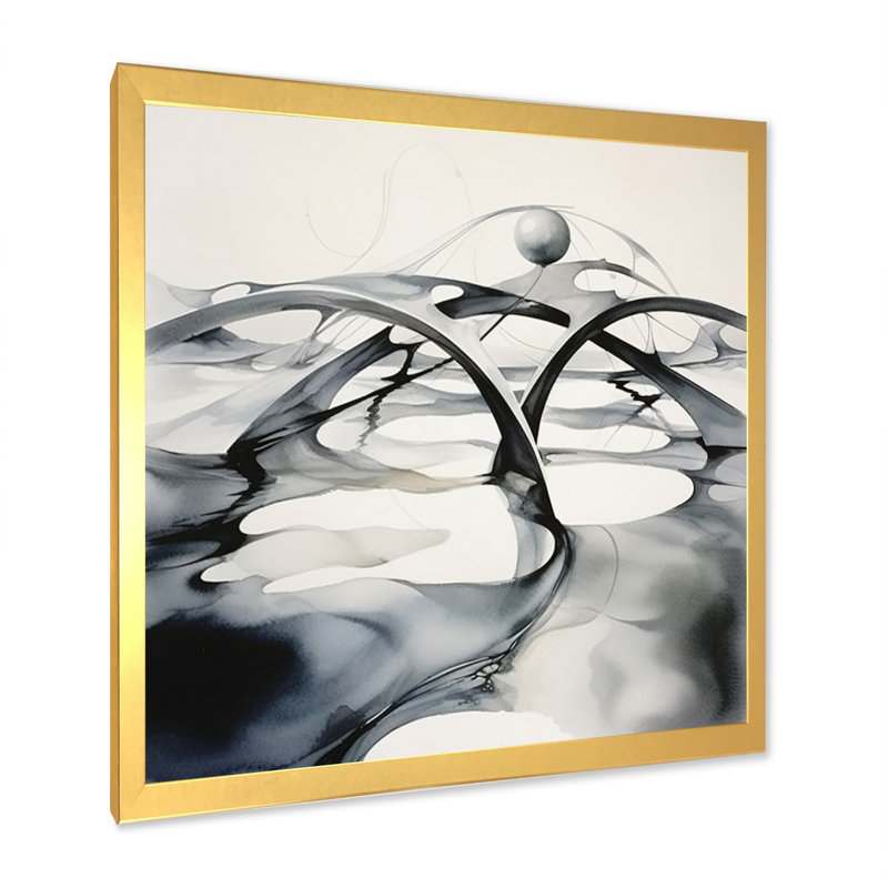 Abstract Neutral X, impression sur toile encadrée, H 44 po x l 34 po x P 1,5 po, Cadre doré à une seule photo