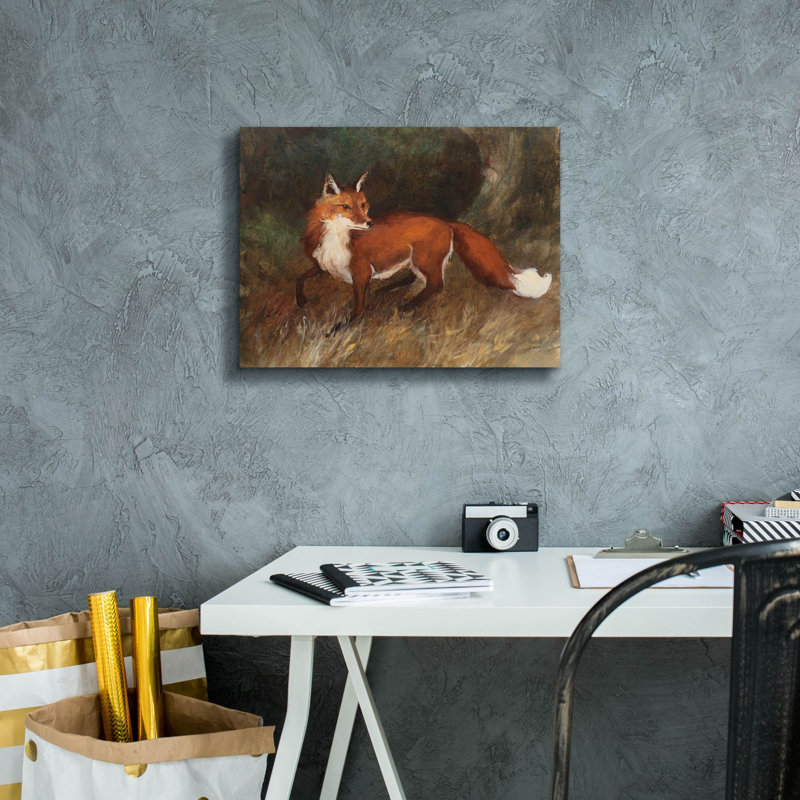«Forest Fox» par Julia Purinton, art mural sur toile, H 12 po x l 16 po x P 0,75 po