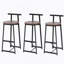 Ensemble de 3 tabourets de bar à hauteur de comptoir avec dossier et chaises sans accoudoirs pour îlot de cuisine (brun et noyer)