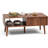 Fluted Coffee Table With Storage, Mid Century Dining Table With Drawer And Solid Wood Legs, Small Coffee Tables For Living Room, Walnut