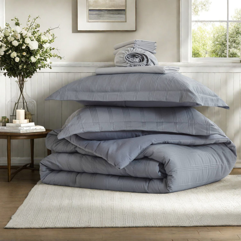 De literie pour très grand lit, polyester doux, style moderne rayé pour la maison