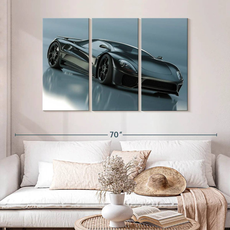 Mehar Shiny Black Supercar, 32" H x 50" W