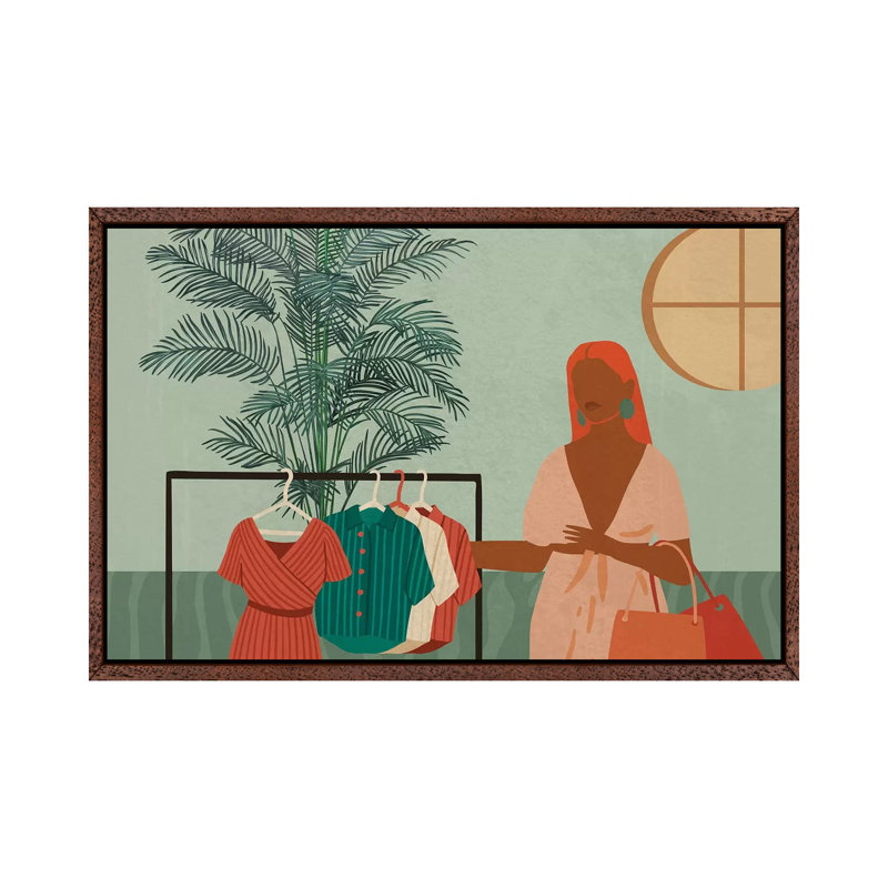 Retail Therapy No. 1 - Print on Canvas, 152.5 cm H x 101.5 cm W, Classic Brown Wood Framed