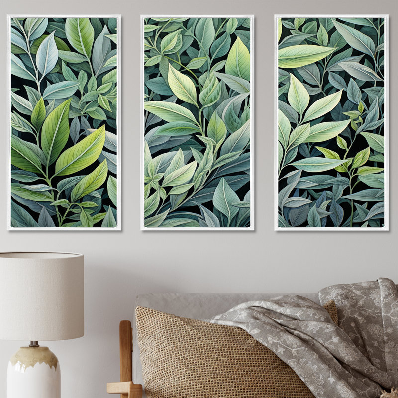 Herbes, sauge, sagesse 2, art floral, Cadre flottant blanc, H 32 po x l 48 po