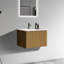 Meuble-lavabo de salle de bain mural de 24 po avec lavabo rayé en chêne naturel et en céramique blanche à rebords incurvés de conception moderne-977021332