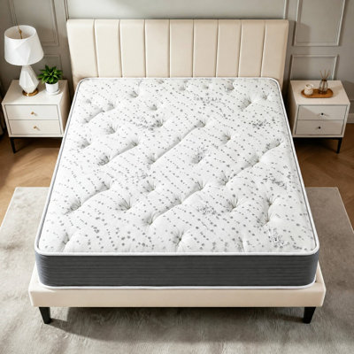 EloraHome Medium Firm Hybrid Mattress,Individually Wrapped Pocket Coils Innerspring Mattress with Breathable Knit Fabric, Motion Isolation Spinal Support for Pressure Relief, 10-Year Warranty