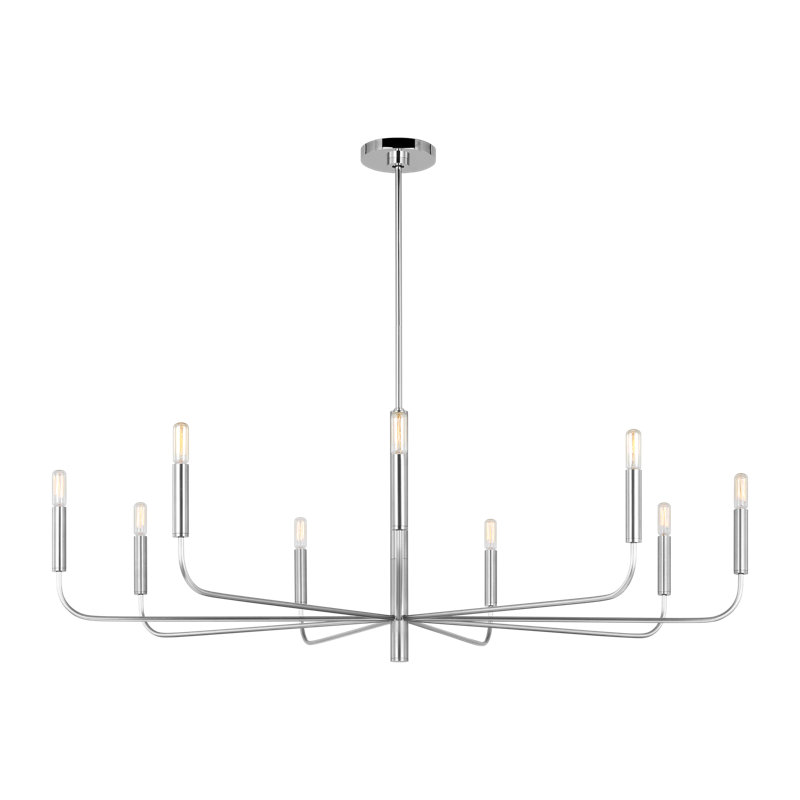 Brianna Wide Chandelier, Polished Nickel