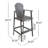 Outdoor Acacia Wood Adirondack Barstools, Set Of 2, Dark Gray