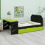 Lit de jour en bois avec lit gigogne simple, bureau et port USB-1165537116