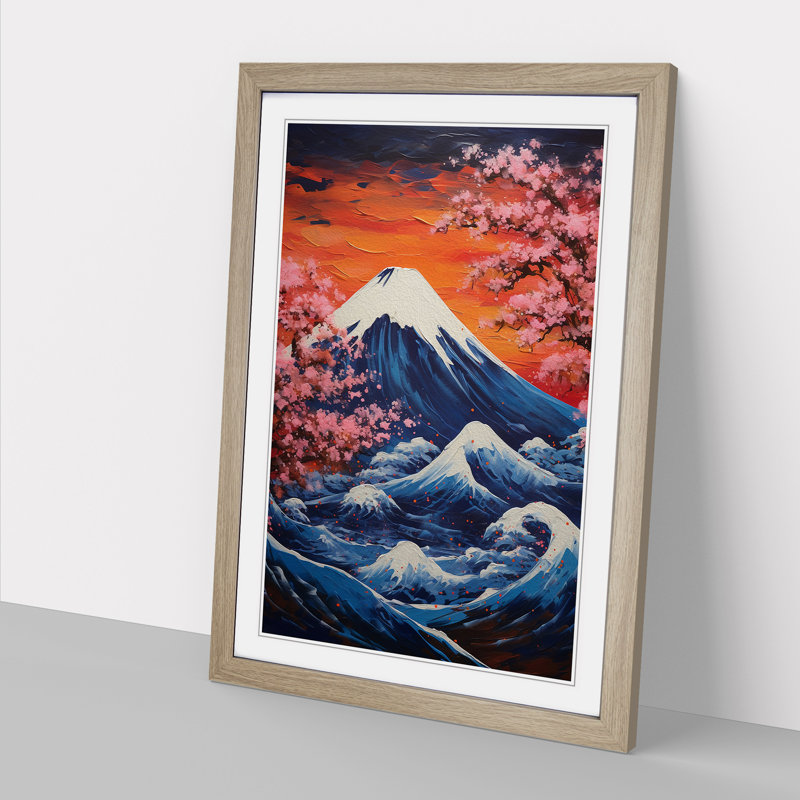 Mount Fuji Abstract - Framed Print, Oak , 34cm H x 25cm W x 2cm D