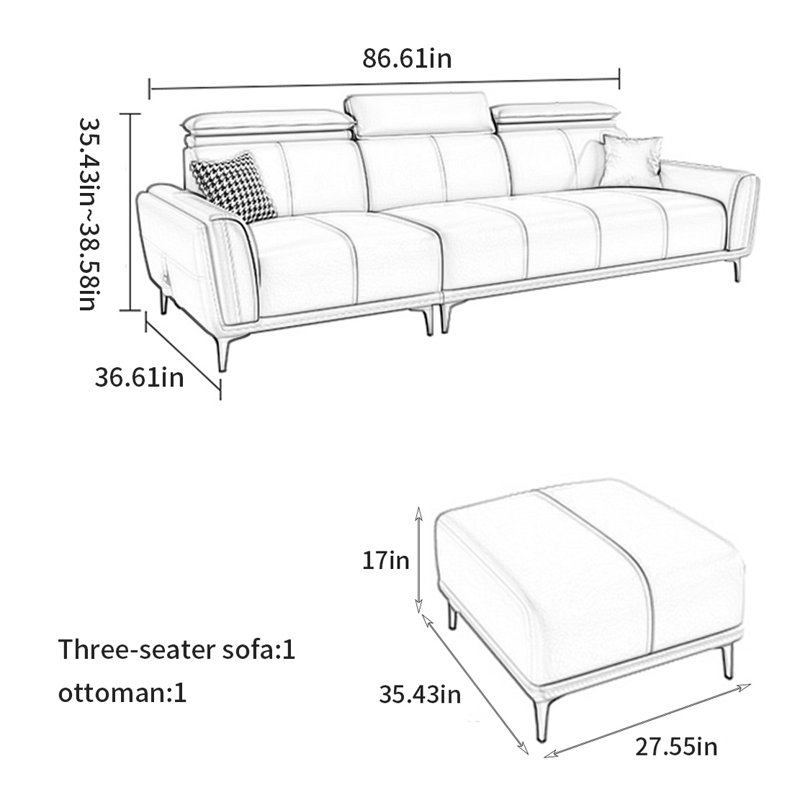 Canapé de style américain moderne et luxueux