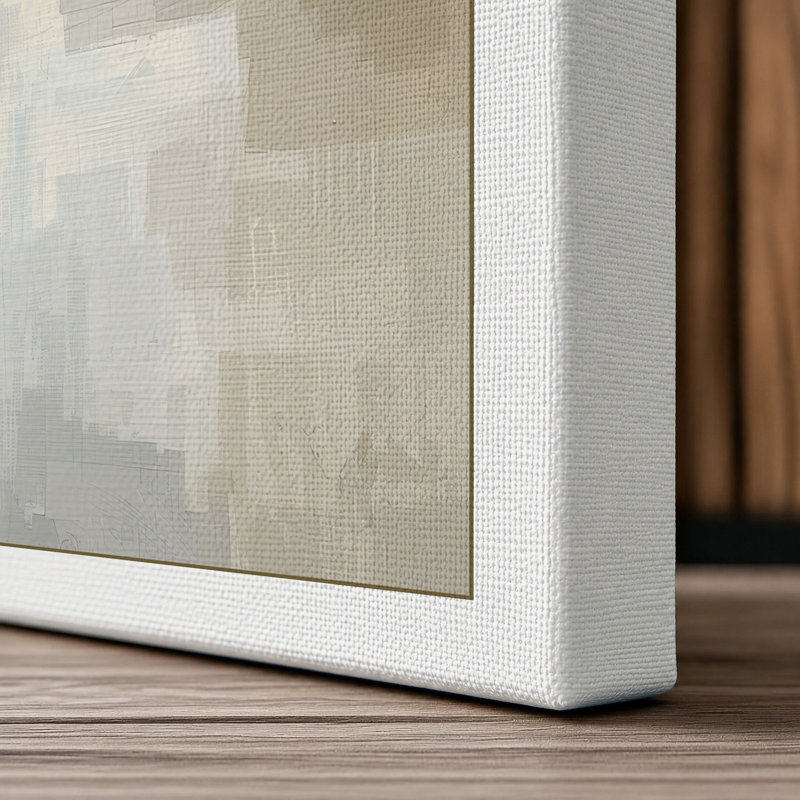 Divided River Light Minimalist - Wrapped Canvas, 36x24 - 91.4 x 61.0 cm, White Border