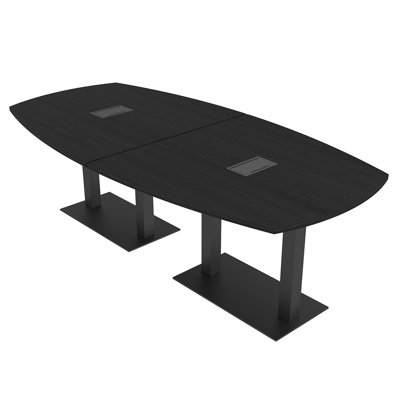 Table de réunion Arc-Boat avec base en métal double 2 modules de puissance et de données