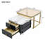 Table d'appoint empilable avec plateau en grain de marbre ultrabrillant (ensemble de 2)