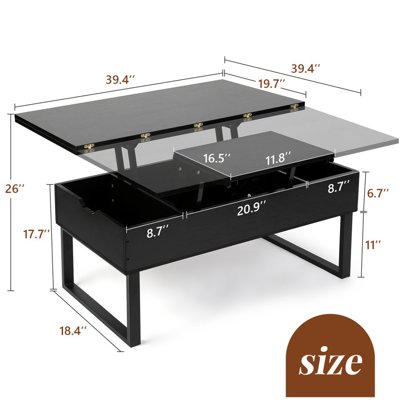 Table basse Allyssia, Noir