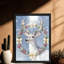 Art mural rétro noir avec couronne de Noël renne, impressions de style rétro-1183290712