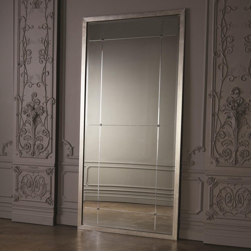 Miroir de plancher Beaumont - Feuille d'argent