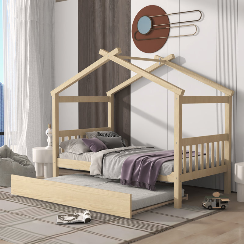Lits simples avec lit gigogne Deivion, Naturel
