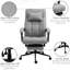 Chaise à haut dossier - Bureau à hauteur réglable en gris, tissu d'aspect lin, repose-pieds rétractable, accoudoir pivotant rembourré gris. Enveloppé avec un support équipé et pour un confort prodigieux