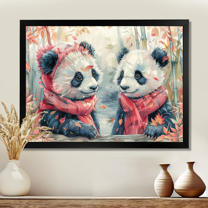 «Zac - Panda Animal», reproduction d'art murale, H 30 po x l 40 po, Cadre noir