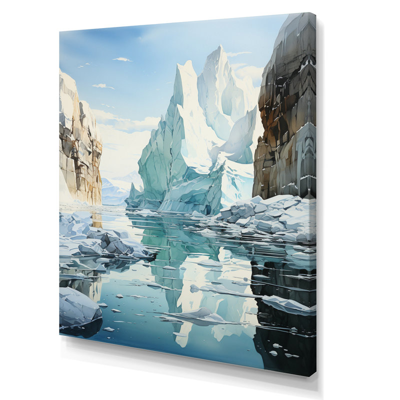 «Teal Iceberg», impression sur toile, H 20 po x l 12 po x P 1 po, Toile tendue