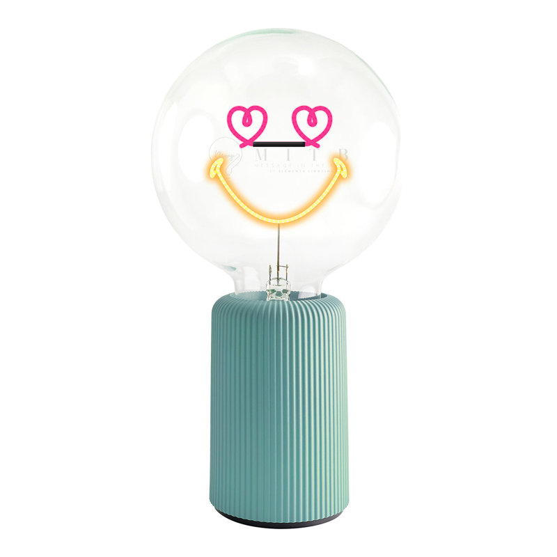 Ampoule rouge / bleue avec base SMILEY World Love, H 19 po x l 6,8 po x P 13 po, Plastique, Bleu