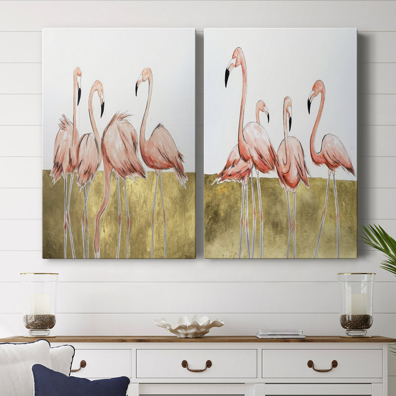 Toile tendue Flamingo I-Premium Gallery - prêt à être accroché, H 27 po x l 36 po