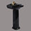 Lavabo de salle de bain avec trop-plein en porcelaine vitreuse compacte vitreuse 19 po