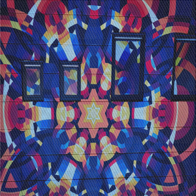 Tapis bleu/mauve/rouge à tisser électrique