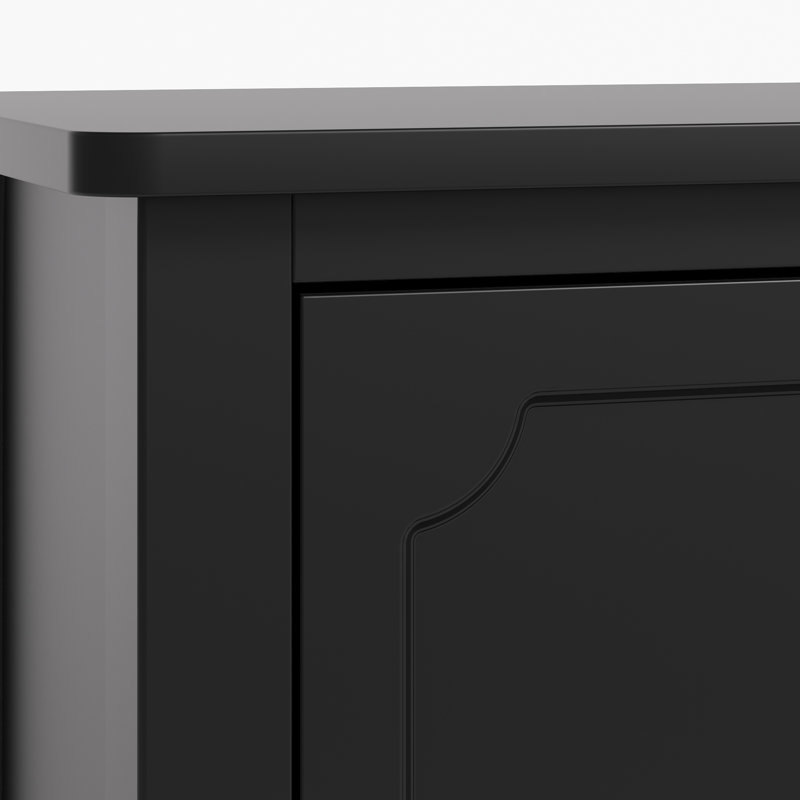 Collynns 47" W 3-Drawer Solid and Manufactured Wood Accent Cabinet, Black