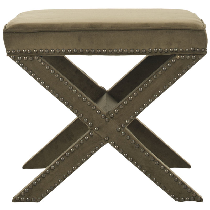 Nixon 20.5" Wide Velvet Square Standard Ottoman, Spruce