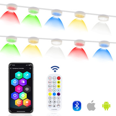 Led Rgbw Waterproof Outdoor Eaves Lights Smart Permanet Lights Wireless App Control 150ft 108 Lights Rgbw Colour Changing String Lights With 2.4g Remote Control Ip65 Waterproof For Garden Party Holiday Decor