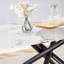 Ensemble de table et de chaises. Ensemble de table de salle à manger en verre trempé à motif de marbre blanc - 63 po x 35,4 po avec 4 chaises latérales rembourrées en polyuréthane noir de style Mid-Century. Pied de table en métal noir fourchette simple.-1158324900