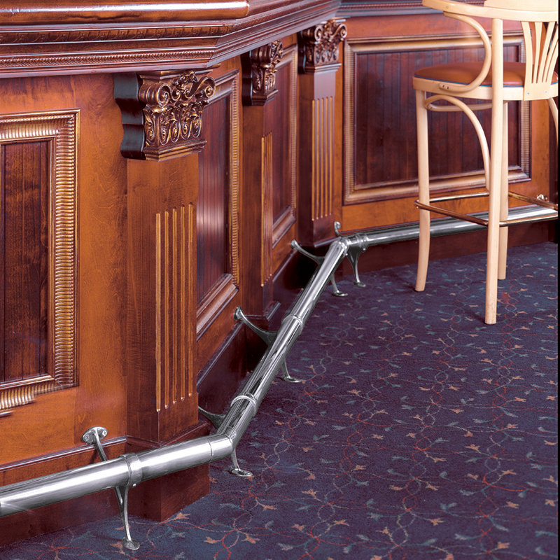 Combination Bar Footrail Bracket, Polished Stainless Steel