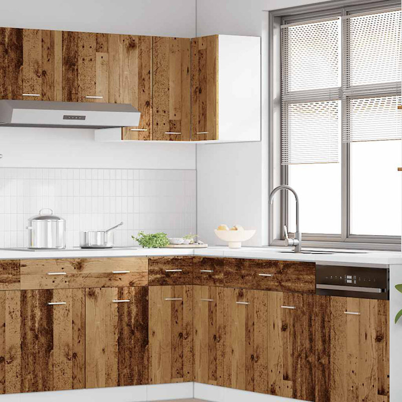 Hanging Corner Cabinet Lyon 57x57x60 cm Engineered Wood, Old Wood