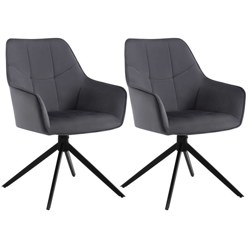 Zaytoune 47cm H Velvet Upholstered Metal Armchair, Grey, 2