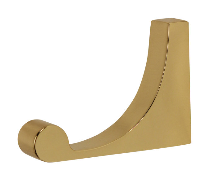 Luna Single Robe Hook, Polished Brass