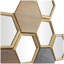 Décoration murale en bois nid d'abeille géométrique brun avec miroirs