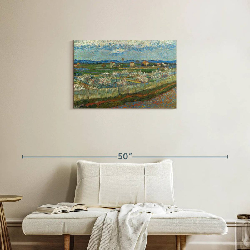 Pêche d'Alvord en fleur, H 20 po x l 30 po
