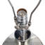 Lampe de table ronde argentée D18 x 32,2 po avec abat-jour en tissu blanc (assemblage de l'abat-jour requis)