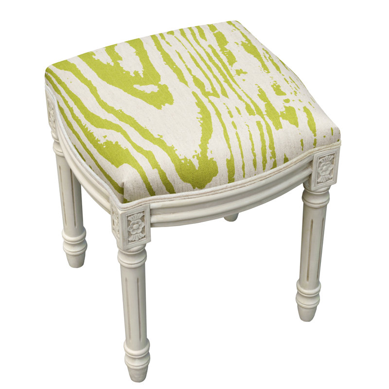 Tabouret de coiffeuse Finlayson, Blanc antique, Vert