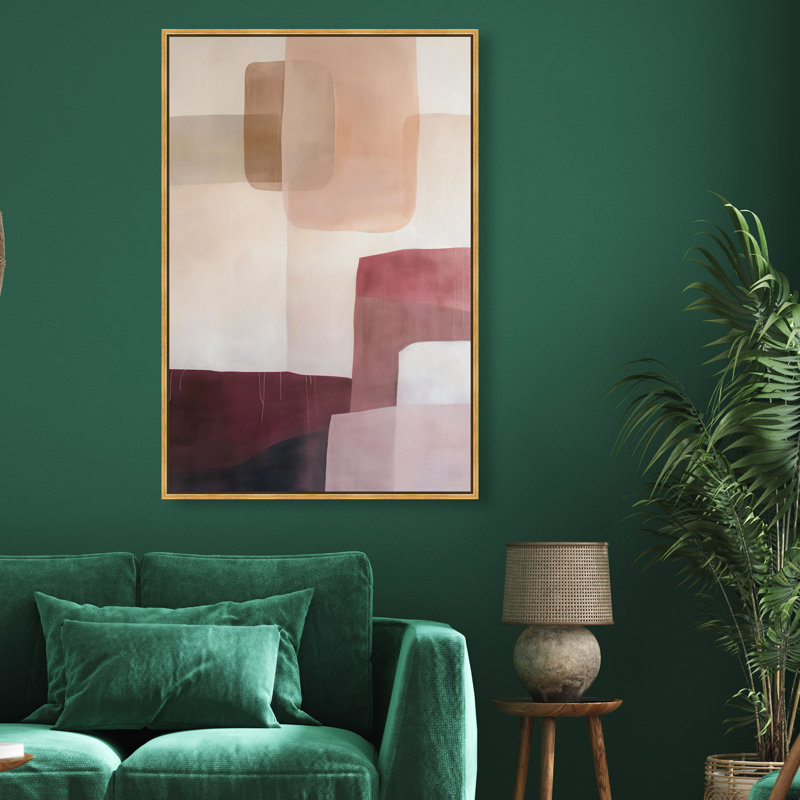 Ruby Dreams I Canvas Abstract Print by Oliver Gal, Black Frame, 10 x 15, 46"H x 31"W, Gold Frame