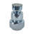 Tiered Sculptural Glass Vase for Table Home Decor - Contemporary Smoked Flower Vase Accent for Tabletop, Shelf, or Console Styling - Blue & Silver-1580194767